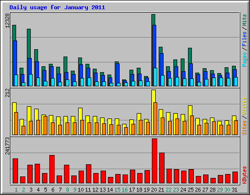 Daily usage for January 2011