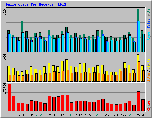 Daily usage for December 2013