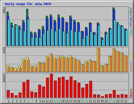 Daily usage for July 2024