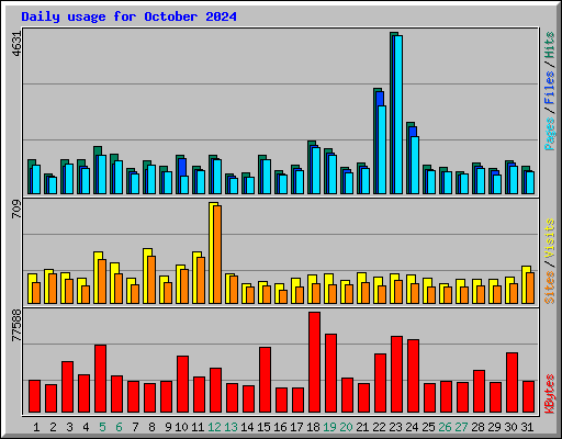 Daily usage for October 2024