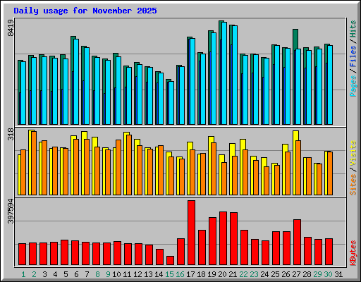 Daily usage for November 2025