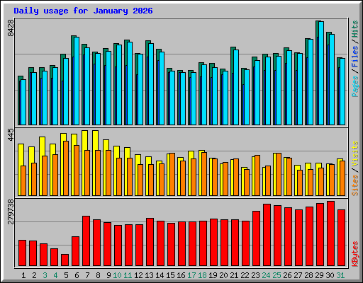Daily usage for January 2026