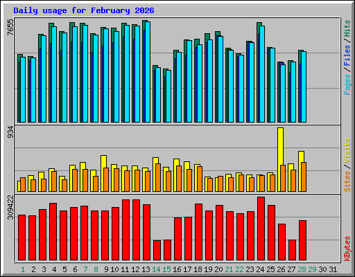 Daily usage for February 2026