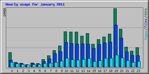 Hourly usage for January 2011
