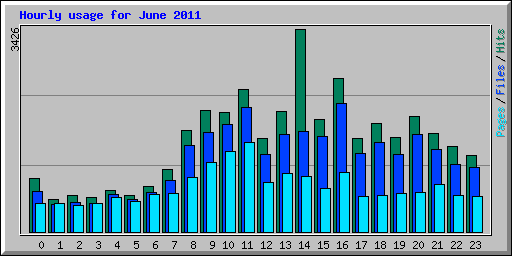 Hourly usage for June 2011