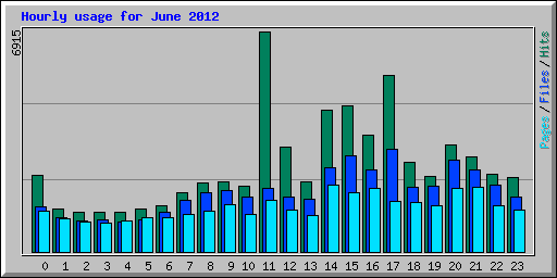 Hourly usage for June 2012