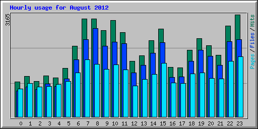 Hourly usage for August 2012
