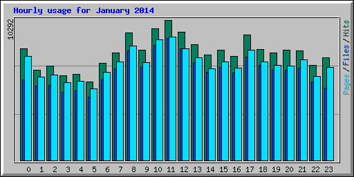 Hourly usage for January 2014