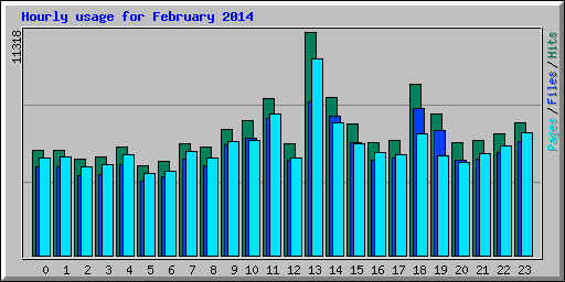 Hourly usage for February 2014
