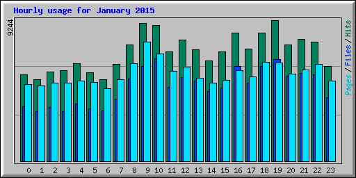 Hourly usage for January 2015