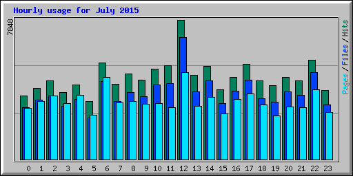 Hourly usage for July 2015