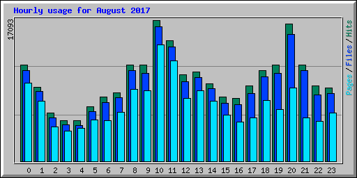 Hourly usage for August 2017