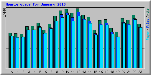 Hourly usage for January 2018