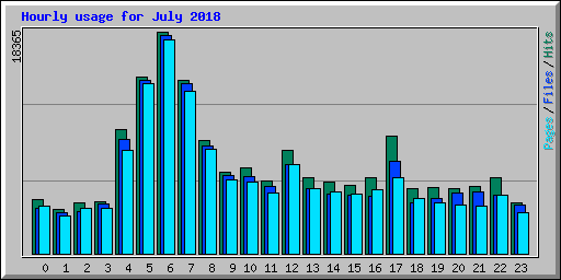 Hourly usage for July 2018
