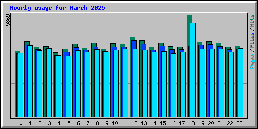 Hourly usage for March 2025